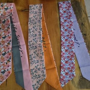 Floral and Patterned Hair Scarves Set
